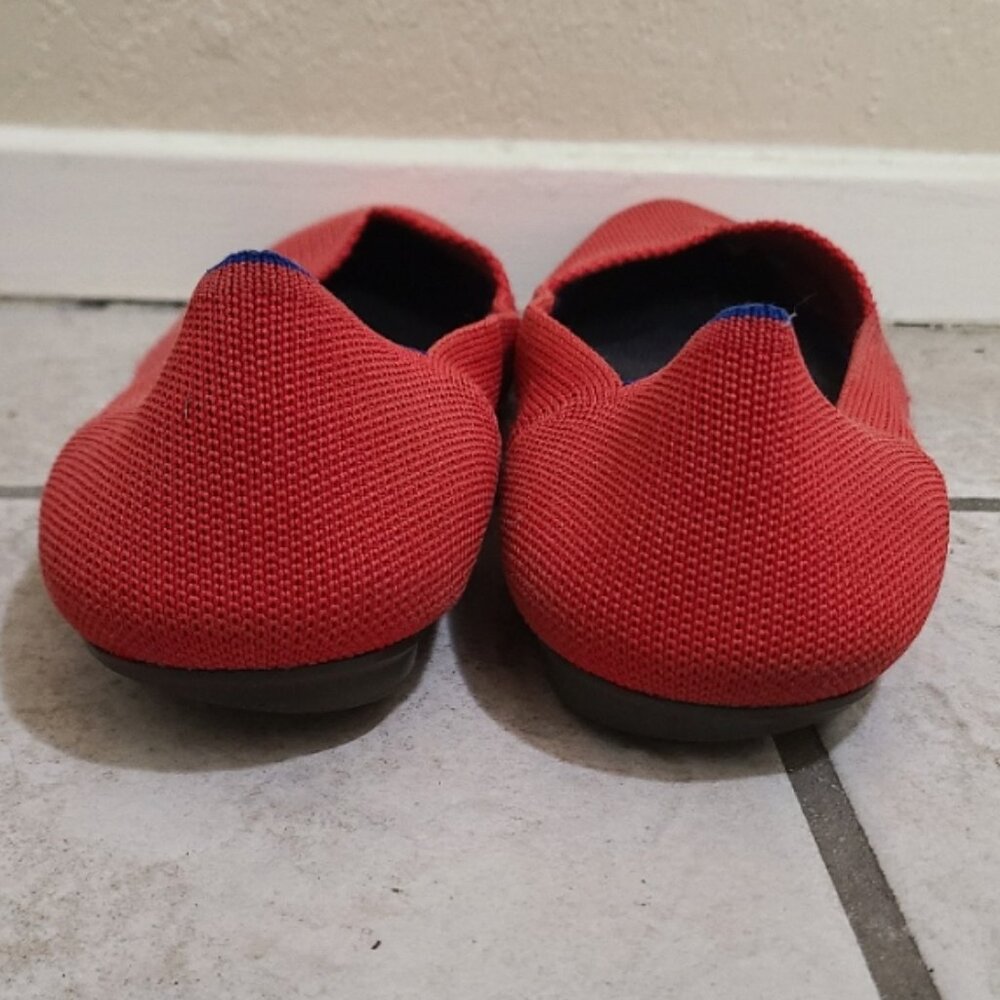 ROTHY'S THE FLAT SHOES BRIGHT RED WASHABLE RECYCLED PLASTIC BALLET SLIP ON sz 8 - Picture 6 of 8